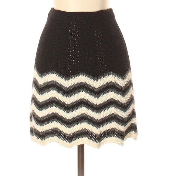 Nellik Vintage Alpaca Knit Herringbone/Chevron Skirt XS - Picture 3 of 3